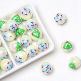 Hand-painted 16mm Snowman Spacer Bead for DIY Bracelet