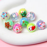 Hand-painted 16mm Snowman Spacer Bead for DIY Bracelet