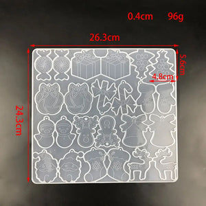Christmas Silicone Epoxy Mold DIY Christmas Tree Candy Bell Pendant Key Chain
