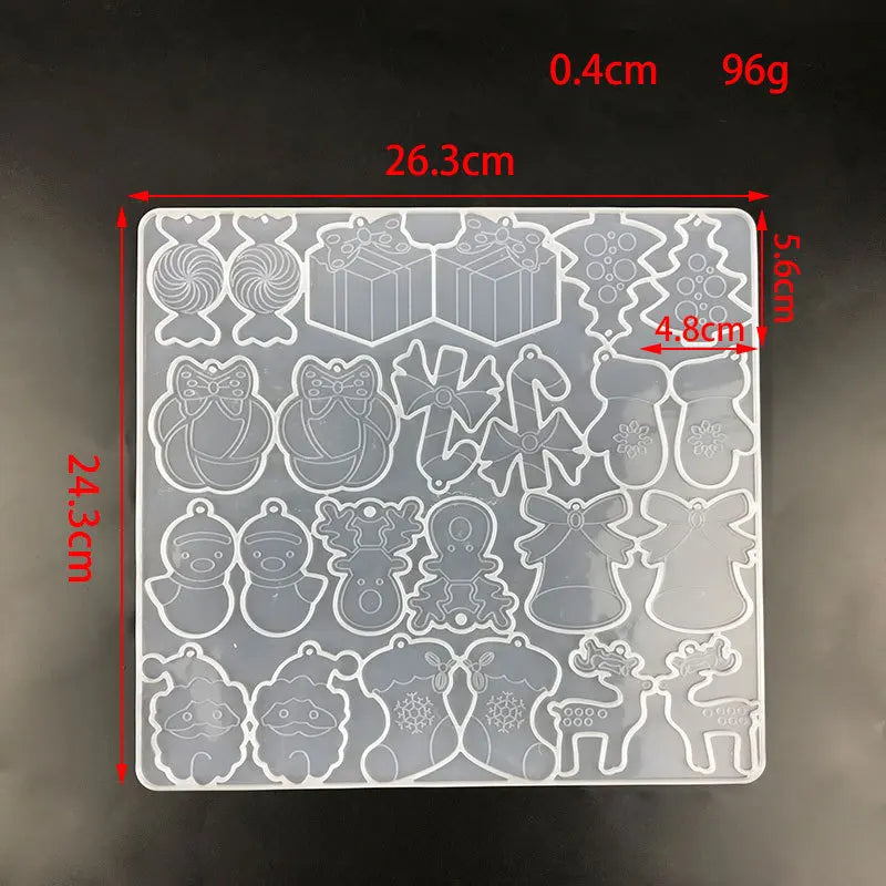 Christmas Silicone Epoxy Mold DIY Christmas Tree Candy Bell Pendant Key Chain