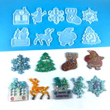 Christmas Silicone Mold Elk Bell Christmas Tree Pendant DIY Resin Mold