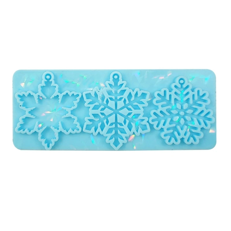 Christmas Silicone Mold Snowflake Keychain Resin Mould DIY Jewelry Making
