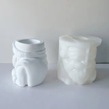 Christmas Silicone Planter Mold Santa Claus Cement Vase Candle Holder Dwarf Pot