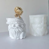 Christmas Silicone Planter Mold Santa Claus Cement Vase Candle Holder Dwarf Pot