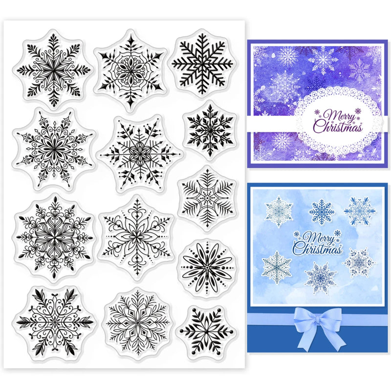 Christmas Snow Clear Stamp Winter Snowflake Silicone Stamps Seal