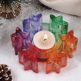 Christmas Snowflake Candle Mold DIY Concrete Candle Holder Plaster Epoxy Resin