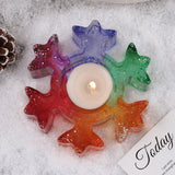 Christmas Snowflake Candle Mold DIY Concrete Candle Holder Plaster Epoxy Resin