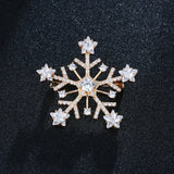 Christmas Snowflake S925 Silver Diamond Brooch Gift