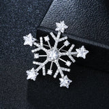 Christmas Snowflake S925 Silver Diamond Brooch Gift