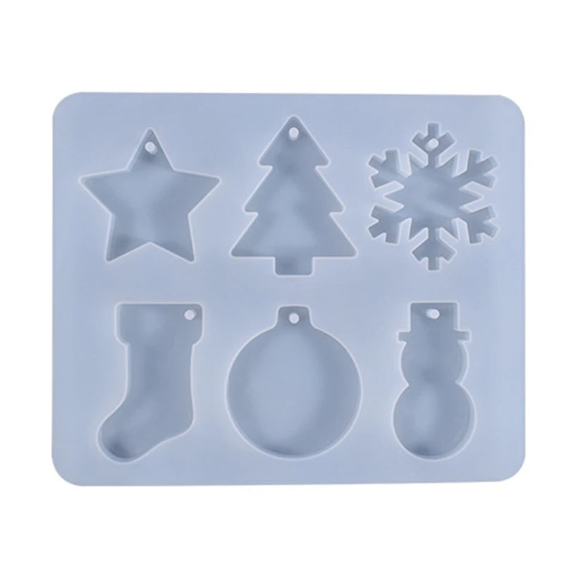 Christmas Snowflake Snowman Silicone Mould DIY Crafts Decorations Jewelry Mold