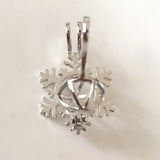 Snowflake Locket Cage Pendant for DIY Necklace Bracelet 2pcs