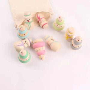 Christmas Snowman Christmas Tree Figure Wooden Peg Dolls DIY Crafts