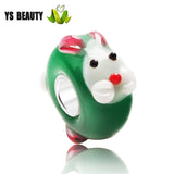 Christmas Snowman Glass Beads 925 Silver Core Large Hole Beads