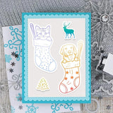 Christmas Socks Cutting Dies & Stamps Set for DIY Card Making Scrapbook