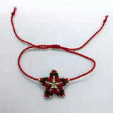 Christmas Star Love Macrame Charm Bracelet Couple Xmas