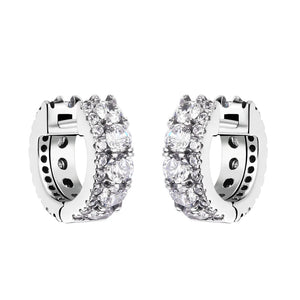 Christmas Sterling Silver Double Band Pav? Hoop Earrings