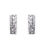 Christmas Sterling Silver Double Band Pav? Hoop Earrings
