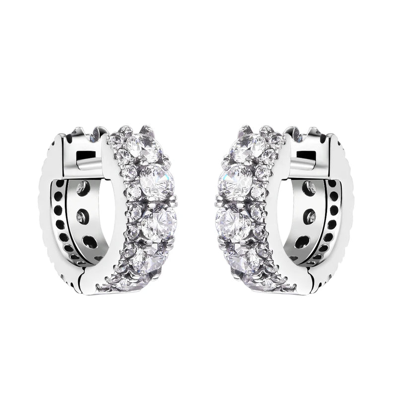 Sparkling Pave Bars Hoop Earrings for Women Jewelry