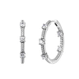 Sparkling Pave Bars Hoop Earrings for Women Jewelry
