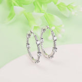 Sparkling Pave Bars Hoop Earrings for Women Jewelry