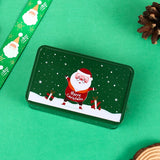 Christmas Storage Tin Box Portable Square Cookie Tins Santa Tinplate Candy Boxes