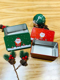 Christmas Storage Tin Box Portable Square Cookie Tins Santa Tinplate Candy Boxes