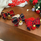 Christmas Bell Bow Plush Grip Clip Girls Shark Headwear for Women