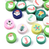 Christmas Style Polymer Clay Beads Xmas Tree Sock Snowman