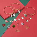 Christmas DIY Jewelry Kit with Alloy Bangle and Crystal Beads