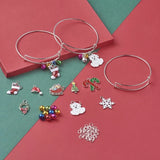 Christmas DIY Jewelry Kit with Alloy Bangle and Crystal Beads