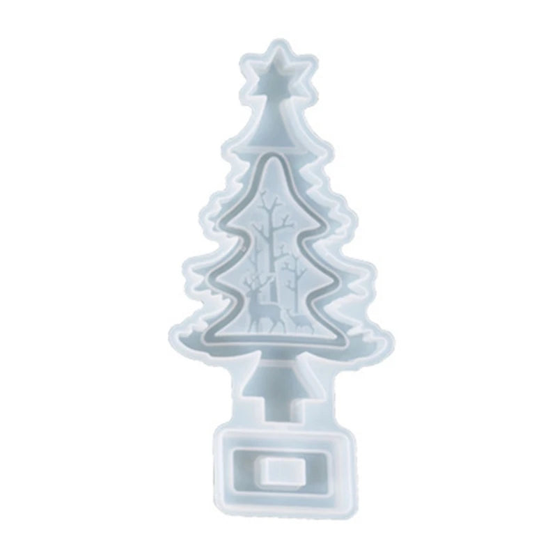 Christmas Resin Molds Xmas Tree Elk Santa Epoxy Casting Mold Home Party Decor
