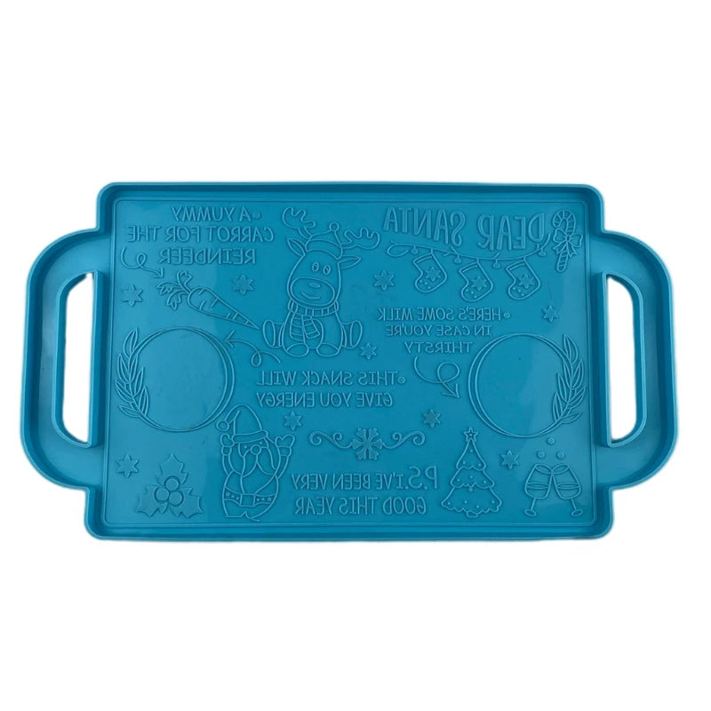Christmas Tray Epoxy Resin Mold Xmas Serving Plate Silicone Mould