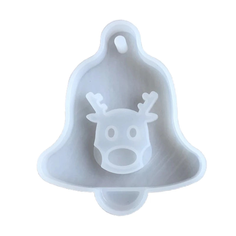 Christmas Tree Bell Elk Pendant Silicone Mold DIY Crafts