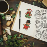 Christmas Tree Clear Stamp Gingerbread Man House Transparent Silicone Stamp