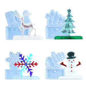 Christmas Tree Elk Snowman Silicone Mold for Resin Crafts