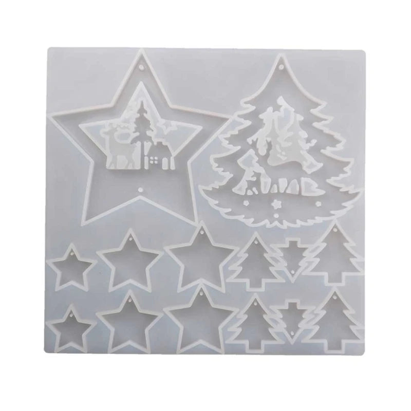 Christmas Tree Star Decoration Resin Mold DIY Crafts Pendant Tools