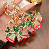 Christmas Tree Keychain with Full Rhinestones Snowman Santa Claus Pendants