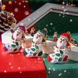 Christmas Tree Keychain with Full Rhinestones Snowman Santa Claus Pendants