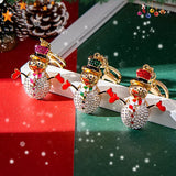 Christmas Tree Keychain with Full Rhinestones Snowman Santa Claus Pendants