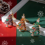 Christmas Tree Keychain with Full Rhinestones Snowman Santa Claus Pendants