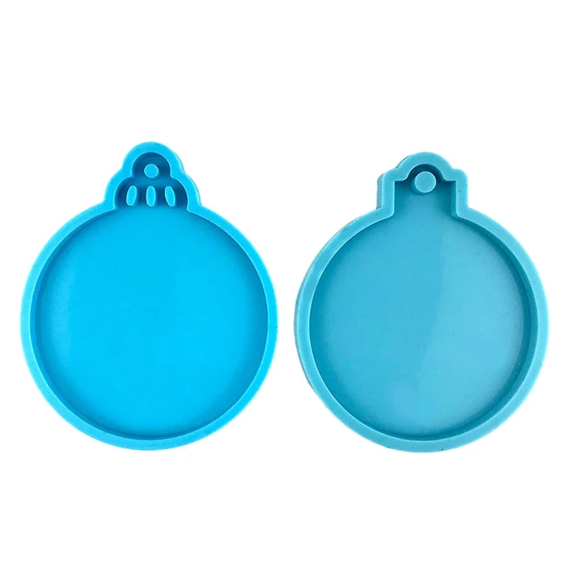 Christmas Tree Keychain Silicone Mold with Hole Keyring Pendant Mold