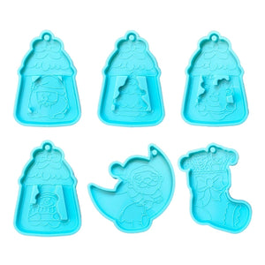 Christmas Tree & Santa Keychain Resin Mold DIY Pendant Jewelry