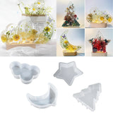 Christmas Tree Moon Pentagram Cloud Silicone Mold for Epoxy Casting