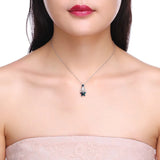 Christmas Tree Necklace 925 Silver Crystal Star Pendant Fine Jewelry
