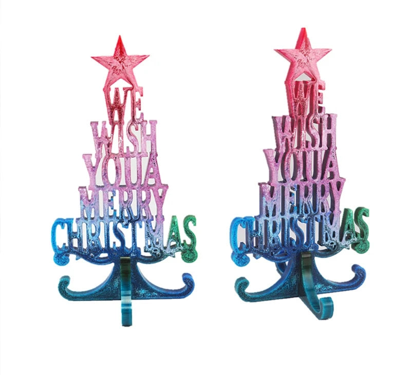 Christmas Tree Ornaments Epoxy Resin Mold Merry Christmas Home Decor