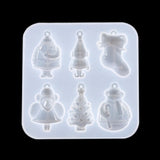 Christmas Tree Santa Claus Silicone Resin Molds DIY Jewelry Keychain Pendant