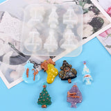 Christmas Tree Santa Claus Silicone Resin Molds DIY Jewelry Keychain Pendant