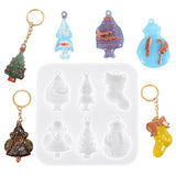 Christmas Tree Santa Claus Silicone Resin Molds DIY Jewelry Keychain Pendant