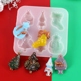 Christmas Tree Santa Claus Silicone Resin Molds DIY Jewelry Keychain Pendant