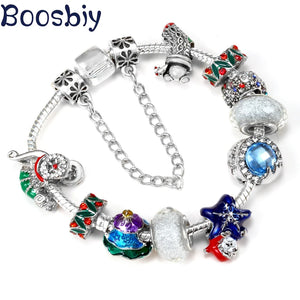 Christmas Tree & Santa Claus Beads Bracelet DIY Jewelry For Women & Kids